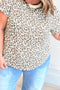 All Over Leopard Print Western Round Neck Tee