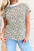 All Over Leopard Print Western Round Neck Tee
