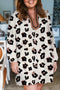 All Over Leopard Print Western V Neck Shift Mini Dress