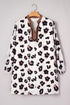 All Over Leopard Print Western V Neck Shift Mini Dress