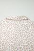 All Over Leopard Print Western Zip Polo Short Set