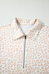 All Over Leopard Print Western Zip Polo Short Set