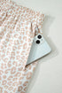 All Over Leopard Print Western Zip Polo Short Set