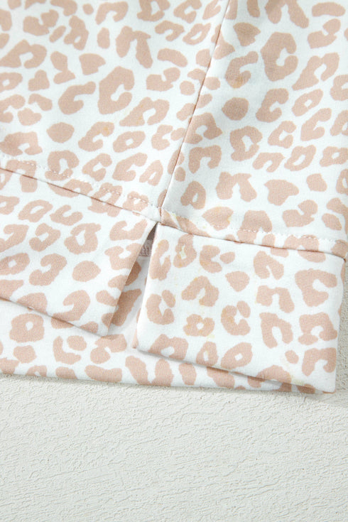 All Over Leopard Print Western Zip Polo Short Set
