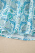 All Over Paisley Print Puff Sleeve Bohemian Shirt