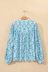 All Over Paisley Print Puff Sleeve Bohemian Shirt