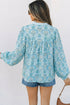 All Over Paisley Print Puff Sleeve Bohemian Shirt