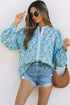 All Over Paisley Print Puff Sleeve Bohemian Shirt