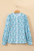 All Over Paisley Print Puff Sleeve Bohemian Shirt