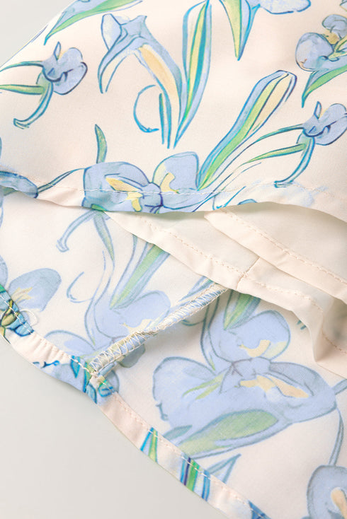 All Over Print Collared Short Sleeve Shift Floral Dress