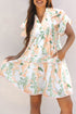 All Over Print Layered Short Sleeve Mini Floral Dress