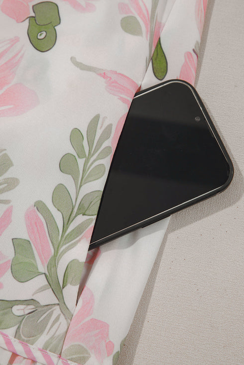 All Over Print Layered Short Sleeve Mini Floral Dress