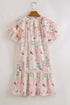 All Over Print Layered Short Sleeve Mini Floral Dress