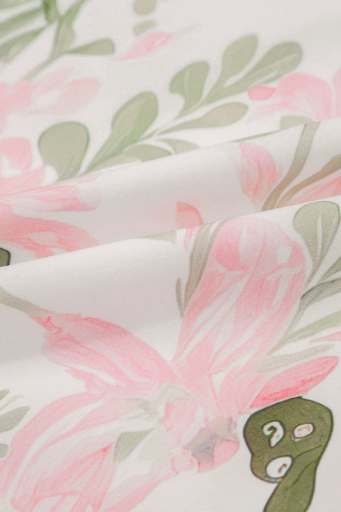 All Over Print Layered Short Sleeve Mini Floral Dress