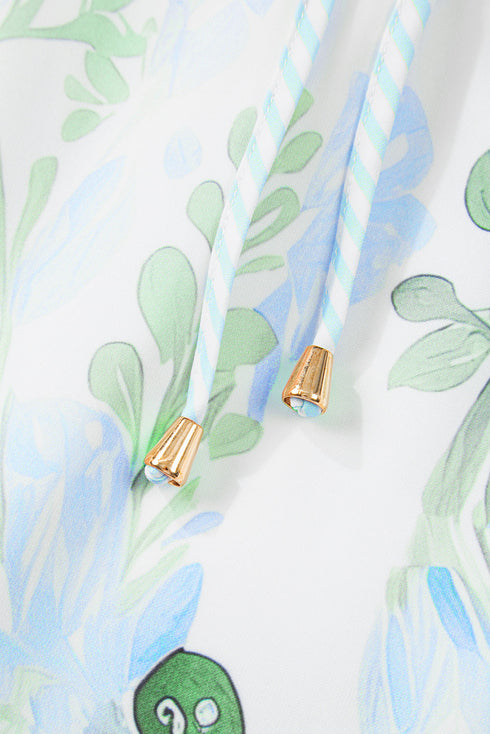 All Over Print Layered Short Sleeve Mini Floral Dress