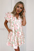 All Over Print Layered Short Sleeve Mini Floral Dress