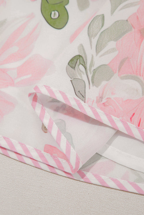 All Over Print Layered Short Sleeve Mini Floral Dress