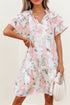 All Over Print Layered Short Sleeve Mini Floral Dress