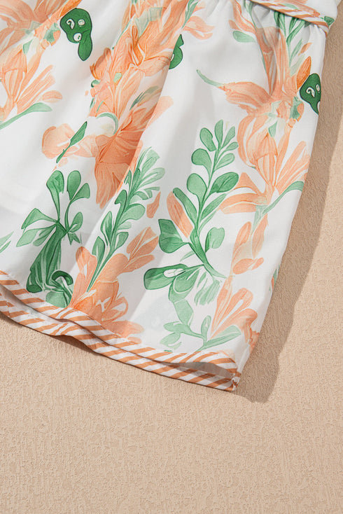 All Over Print Layered Short Sleeve Mini Floral Dress