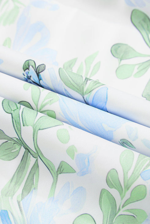 All Over Print Layered Short Sleeve Mini Floral Dress