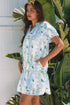 All Over Print Layered Short Sleeve Mini Floral Dress