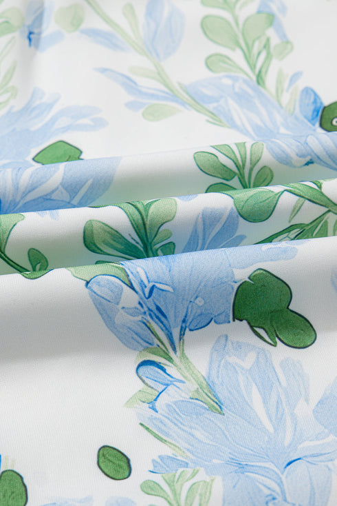 All Over Print Layered Short Sleeve Mini Floral Dress