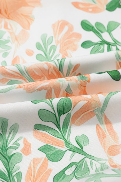 All Over Print Layered Short Sleeve Mini Floral Dress