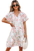All Over Print Layered Short Sleeve Mini Floral Dress