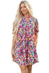 All Over Print Puff Sleeve Mini Floral Dress