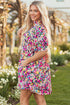 All Over Print Puff Sleeve Mini Floral Dress
