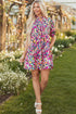 All Over Print Puff Sleeve Mini Floral Dress