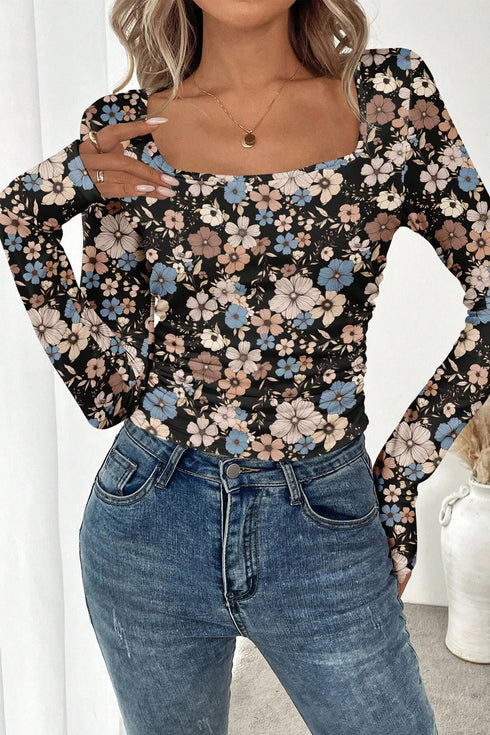 All Over Print Slim Long Sleeve Top