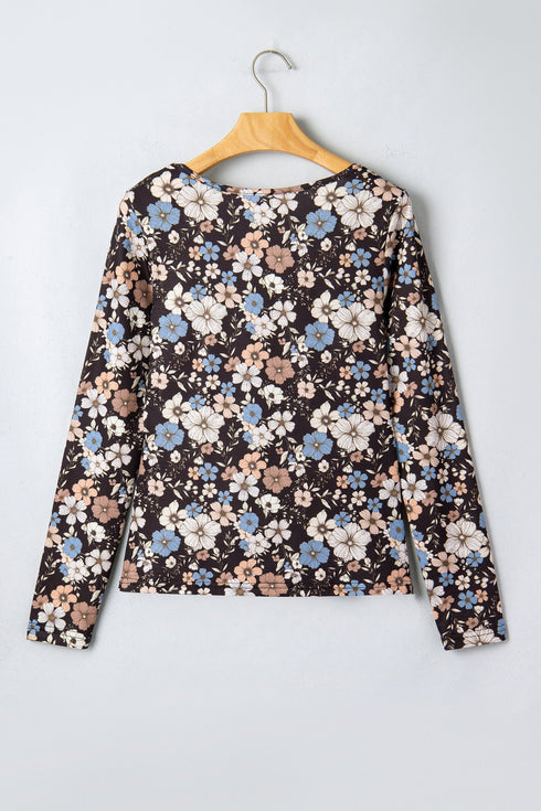All Over Print Slim Long Sleeve Top