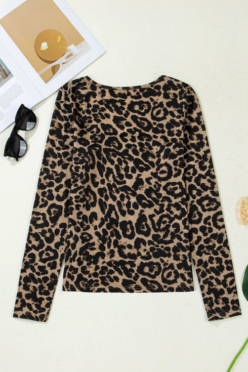 All Over Print Slim Long Sleeve Top