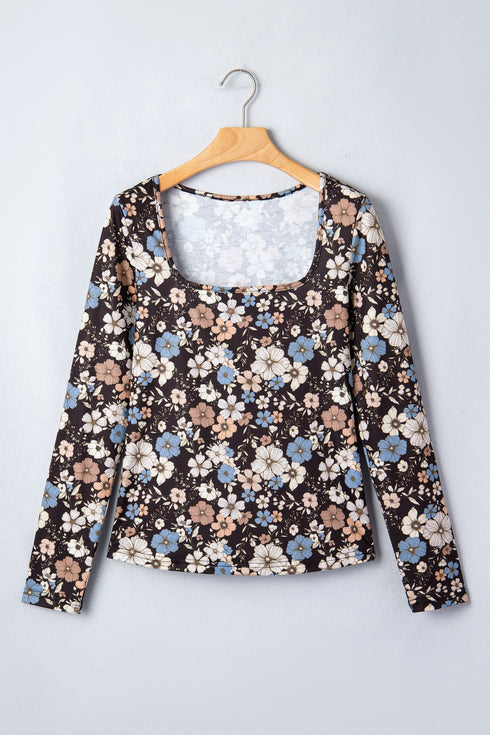 All Over Print Slim Long Sleeve Top