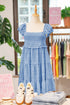 All Over Print Smocked Flutter Sleeve Tiered Floral Dress