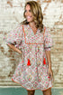 All Over Print Tassel Tie Rick Rack Floral Dress