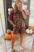 All Over Print Western Patchwork Leopard Striped Short Set