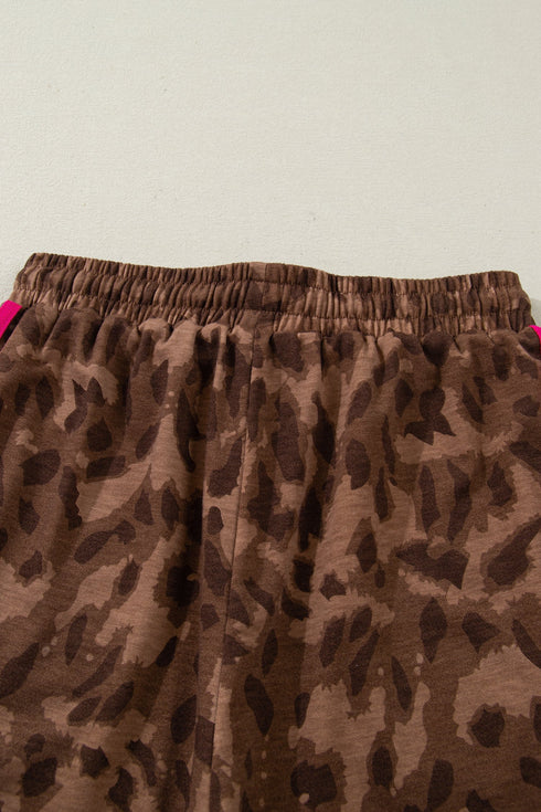 All Over Print Western Patchwork Leopard Striped Short Set