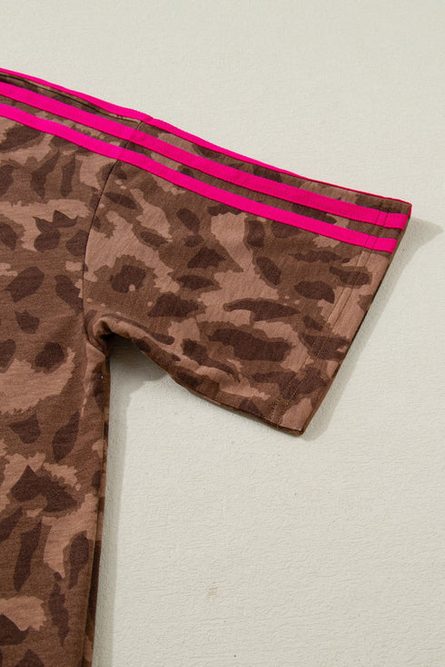 All Over Print Western Patchwork Leopard Striped Short Set