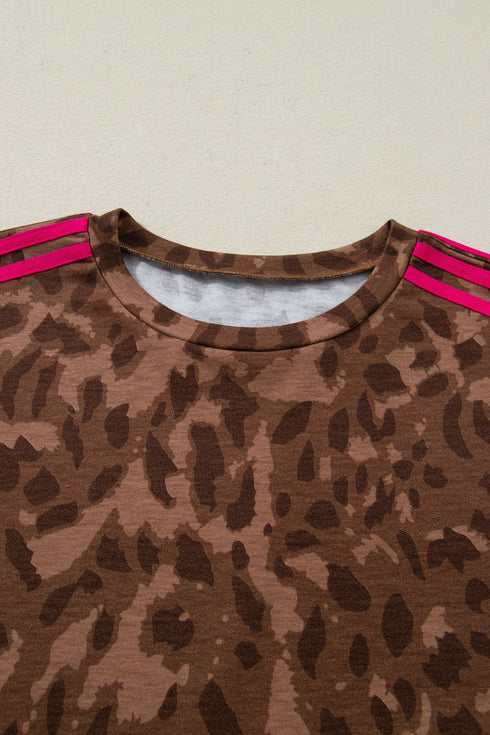 All Over Print Western Patchwork Leopard Striped Short Set