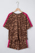 All Over Print Western Patchwork Leopard Striped Short Set
