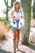All Over Sequined Animal Print Textured Shirt Jacket