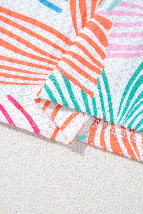 All Wrapped Up In Fun Waffle Knit Short Sleeve Top