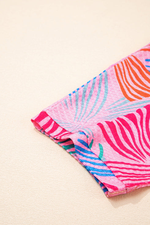 All Wrapped Up In Fun Waffle Knit Short Sleeve Top