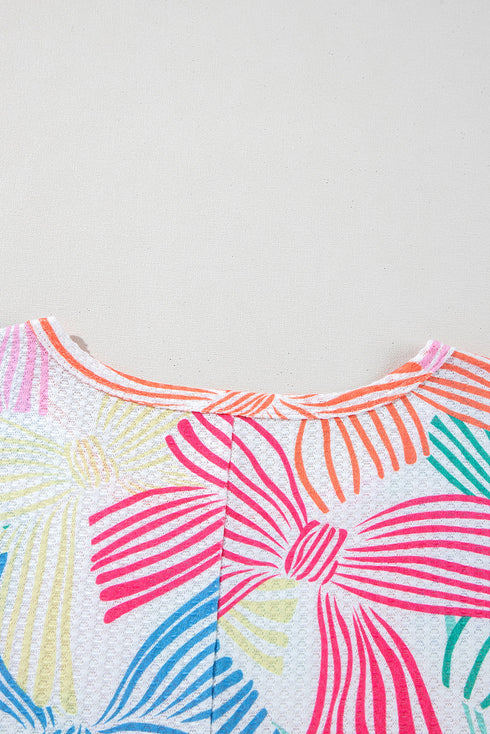 All Wrapped Up In Fun Waffle Knit Short Sleeve Top