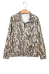 Allover Camo Zipper Collar Front Pocket Pullover Sweatshirt