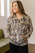 Allover Camo Zipper Collar Front Pocket Pullover Sweatshirt