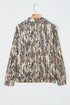 Allover Camo Zipper Collar Front Pocket Pullover Sweatshirt