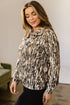 Allover Camo Zipper Collar Front Pocket Pullover Sweatshirt